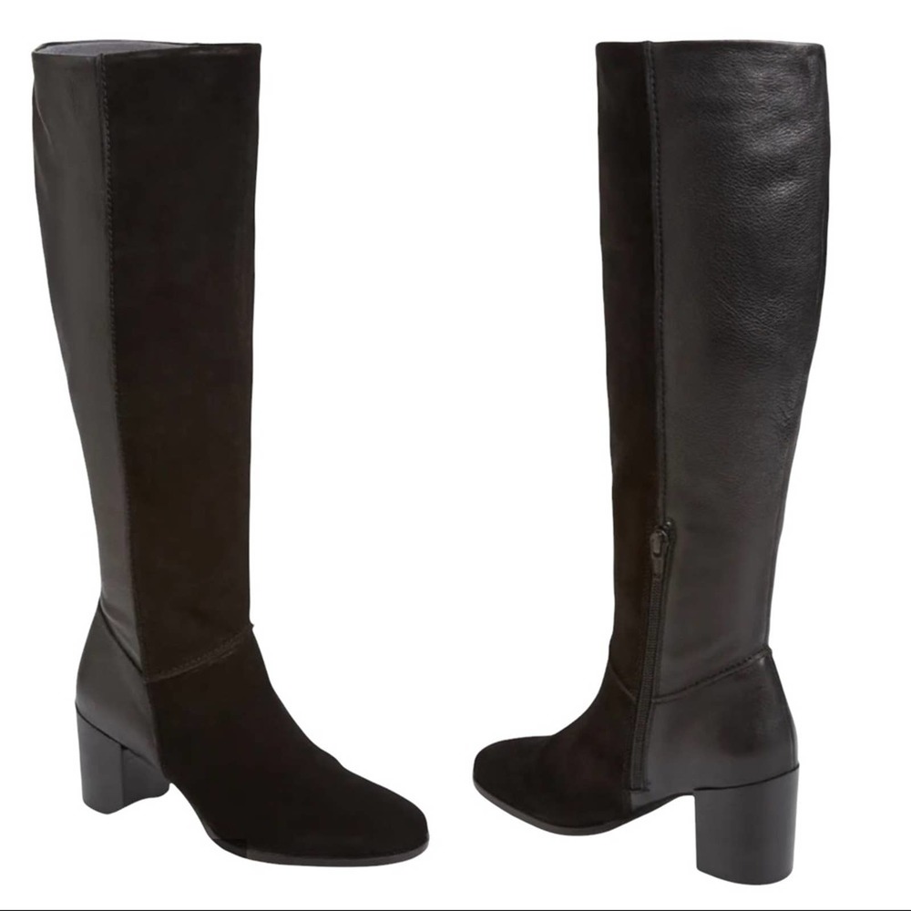 SEYCHELLES Suede/Leather Face To Face Black Knee High Boot Women 6 NEW